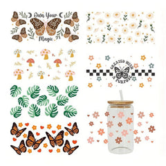 Cartoon Print Heat Transfer Sticker Cup Sticker Christmas DIY Glass
