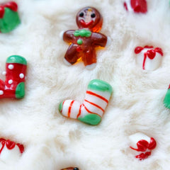 Christmas DIY Glass Beads Cartoon Christmas Socks Gingerbread Man Beads