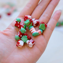 Christmas DIY Glass Beads Cartoon Christmas Socks Gingerbread Man Beads