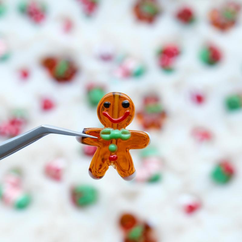 Christmas DIY Glass Beads Cartoon Christmas Socks Gingerbread Man Beads