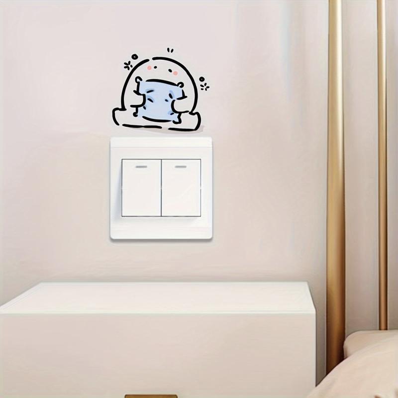 Switch Sticker Little Man Holding Pillow Cartoon Wall Decor