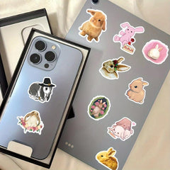 50pcs Rabbit Bunny Stickers Waterproof Decorations Water Bottle Laptop Phone
