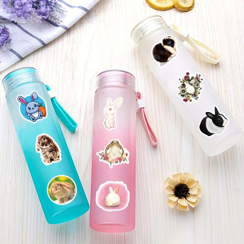 50pcs Rabbit Bunny Stickers Waterproof Decorations Water Bottle Laptop Phone