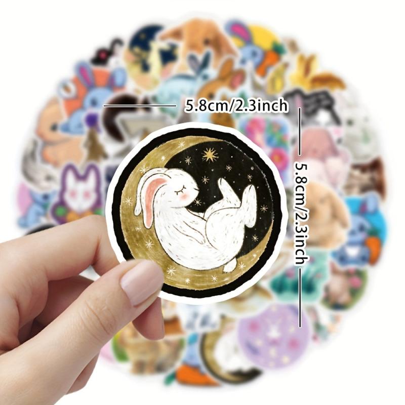 50pcs Rabbit Bunny Stickers Waterproof Decorations Water Bottle Laptop Phone