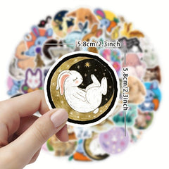 50pcs Rabbit Bunny Stickers Waterproof Decorations Water Bottle Laptop Phone