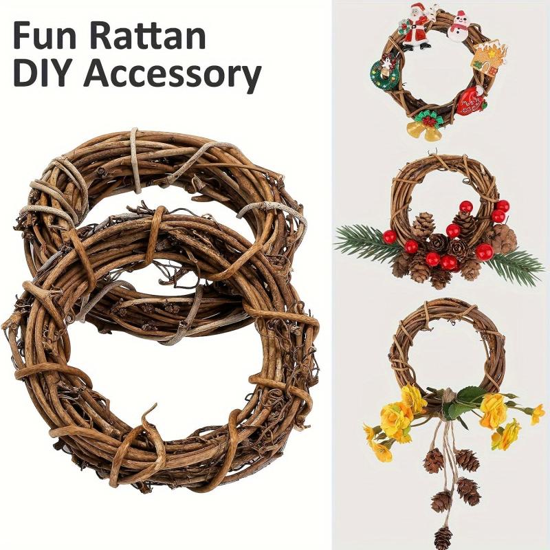 Natural Grape Wreath Ring Rattan Branch Door Wreath Hoop DIY Craft