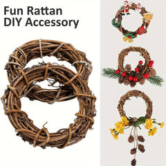 Natural Grape Wreath Ring Rattan Branch Door Wreath Hoop DIY Craft