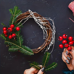 Natural Grape Wreath Ring Rattan Branch Door Wreath Hoop DIY Craft