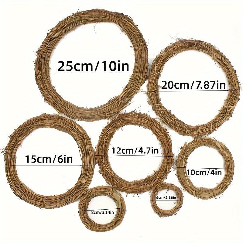 Natural Grape Wreath Ring Rattan Branch Door Wreath Hoop DIY Craft