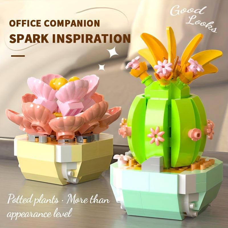 Eternal Flower Succulent Plant Potted Assembly Building Block Toys