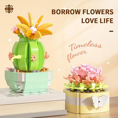 Eternal Flower Succulent Plant Potted Assembly Building Block Toys