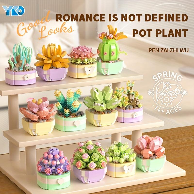 Eternal Flower Succulent Plant Potted Assembly Building Block Toys