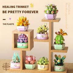 Eternal Flower Succulent Plant Potted Assembly Building Block Toys