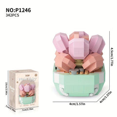 Eternal Flower Succulent Plant Potted Assembly Building Block Toys