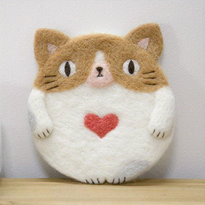 1pc Cup Mat Series Woolen Felt DIY Material Package Doll Ornaments 8 Styles