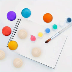 10pcs Wooden Craft Balls Natural Round Hardwood Balls Smooth Birch Balls