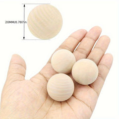 10pcs Wooden Craft Balls Natural Round Hardwood Balls Smooth Birch Balls