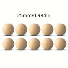 10pcs Wooden Craft Balls Natural Round Hardwood Balls Smooth Birch Balls