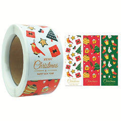 100pcs Christmas Stickers Square Pattern Sealing Stickers Gift Decor