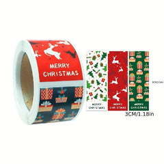 100pcs Christmas Stickers Square Pattern Sealing Stickers Gift Decor