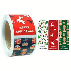 100pcs Christmas Stickers Square Pattern Sealing Stickers Gift Decor