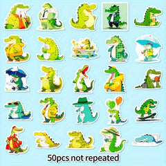50pcs Mr Crocodile Waterproof Cartoon Stickers