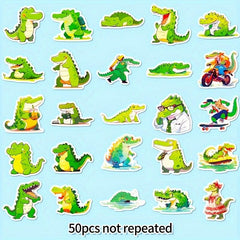 50pcs Mr Crocodile Waterproof Cartoon Stickers