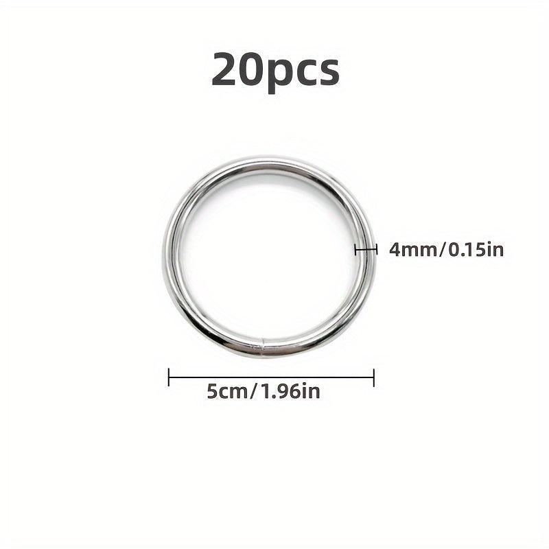 20pcs Stainless Steel Rings for Tassel Plant Hook Wall Dec