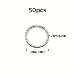 20pcs Stainless Steel Rings for Tassel Plant Hook Wall Dec