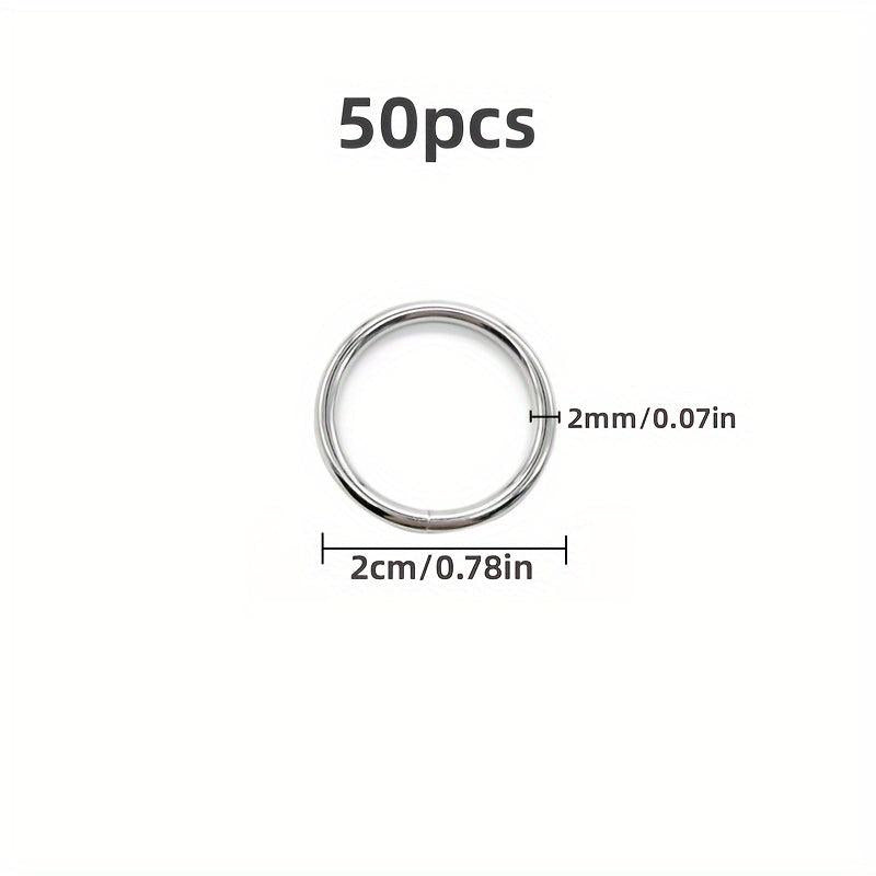 20pcs Stainless Steel Rings for Tassel Plant Hook Wall Dec