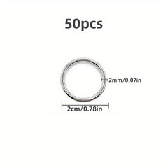 20pcs Stainless Steel Rings for Tassel Plant Hook Wall Dec