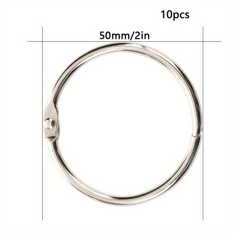 10pcs Loose Leaf Binder Rings Nickel Plated Steel Binder Rings