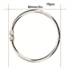 10pcs Loose Leaf Binder Rings Nickel Plated Steel Binder Rings