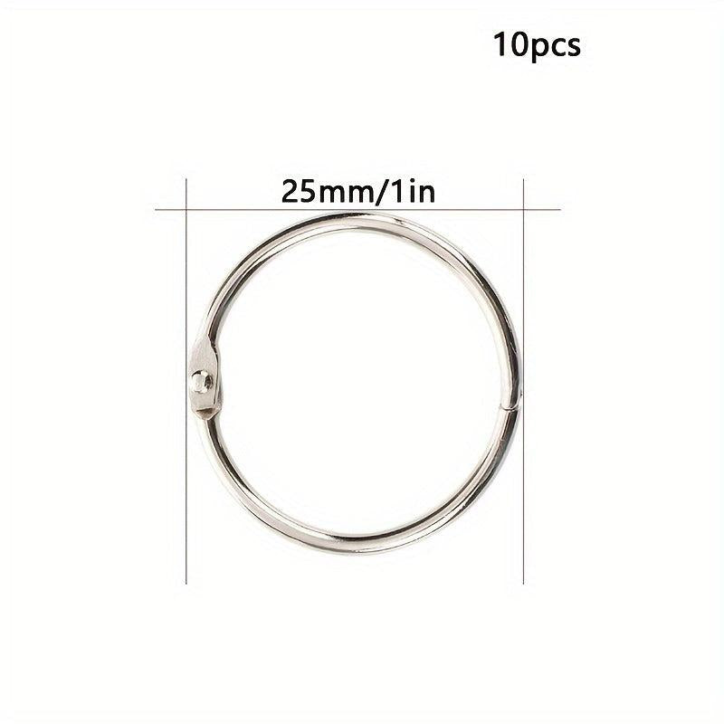10pcs Loose Leaf Binder Rings Nickel Plated Steel Binder Rings