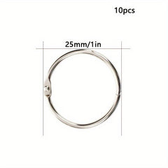 10pcs Loose Leaf Binder Rings Nickel Plated Steel Binder Rings