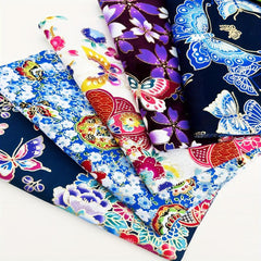 5pcs Butterfly Japanese Bronzing Cotton Fabric DIY Floral Patchwork