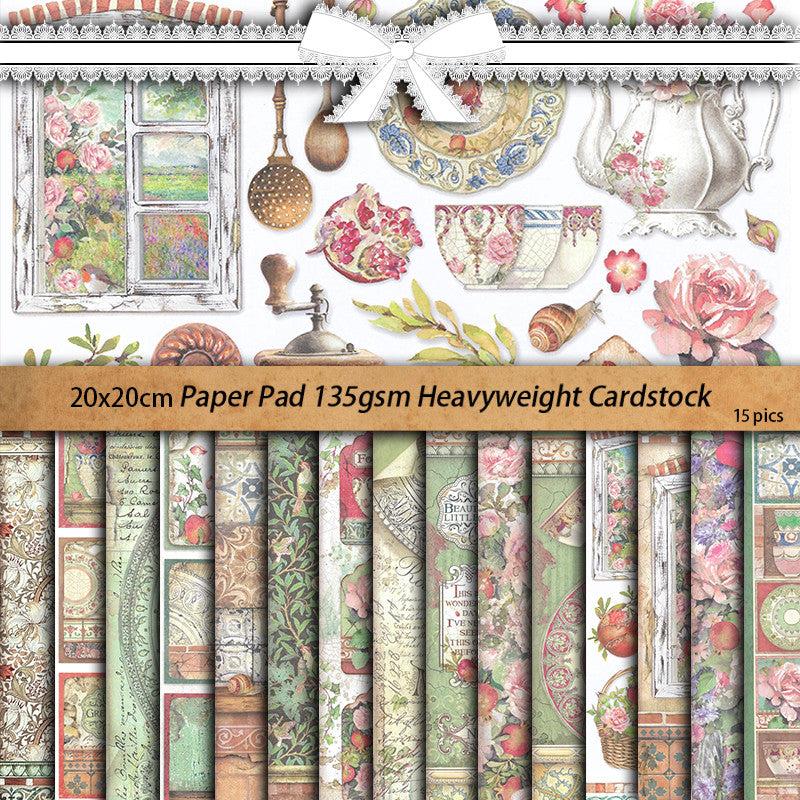 15pcs Retro Paper Journal Decoration Stickers for DIY Crafts and Stationery