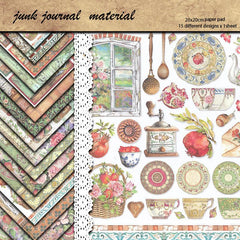 15pcs Retro Paper Journal Decoration Stickers for DIY Crafts and Stationery
