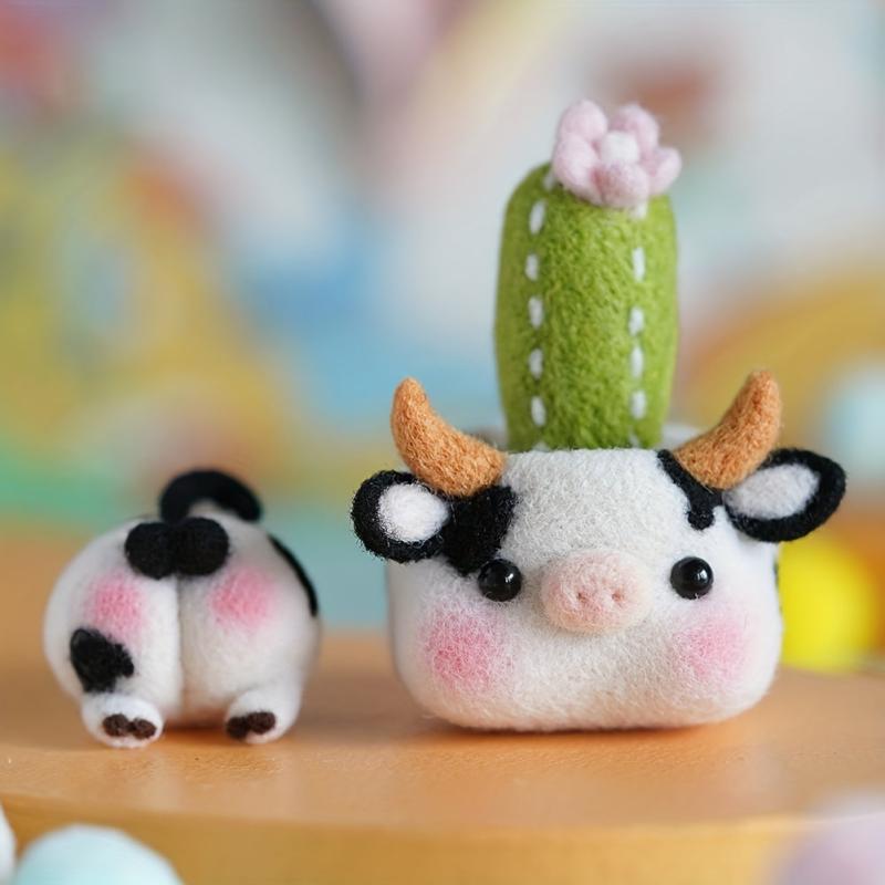 1pc Potted Series Woolen Felt DIY Material Package Creative Gift Doll Decoration