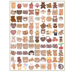 90pcs Little Bear Stickers for DIY Crafts - Adorable School Supplies