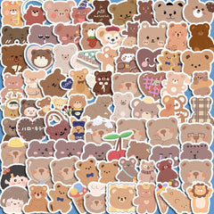 90pcs Little Bear Stickers for DIY Crafts - Adorable School Supplies