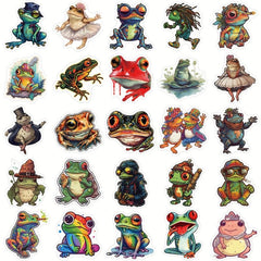 50pcs Frog Stickers Waterproof DIY Water Bottles Laptops Phones