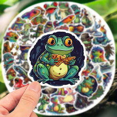50pcs Frog Stickers Waterproof DIY Water Bottles Laptops Phones