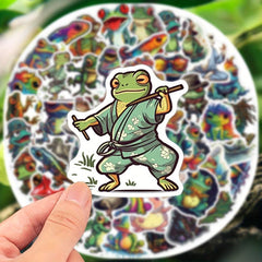 50pcs Frog Stickers Waterproof DIY Water Bottles Laptops Phones