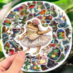 50pcs Frog Stickers Waterproof DIY Water Bottles Laptops Phones