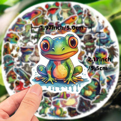 50pcs Frog Stickers Waterproof DIY Water Bottles Laptops Phones