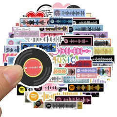 68pcs Music Code Sticker for DIY Luggage Laptop Phone Case Waterproof