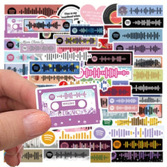 68pcs Music Code Sticker for DIY Luggage Laptop Phone Case Waterproof