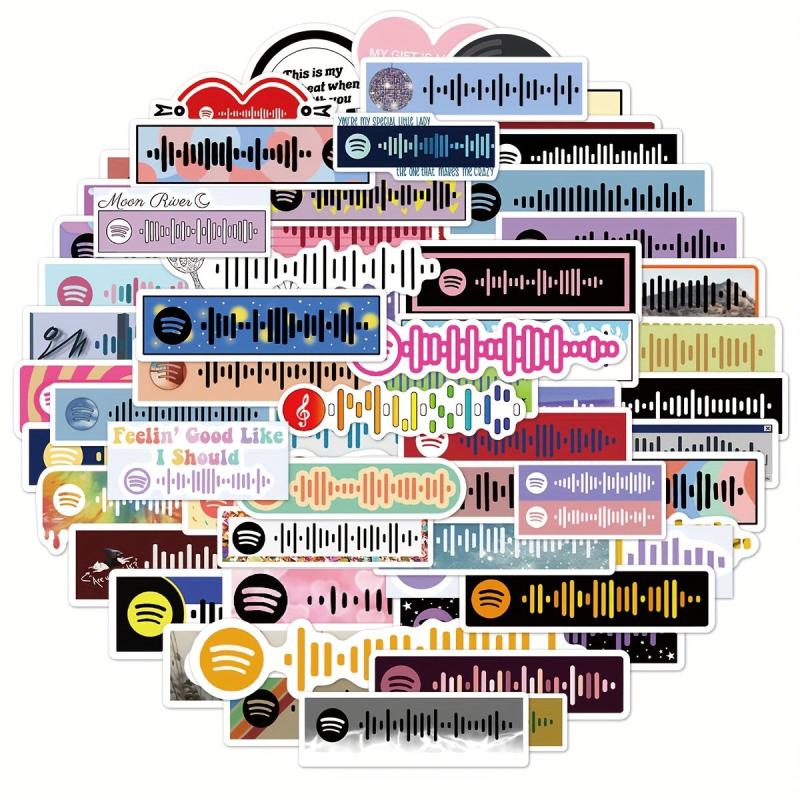 68pcs Music Code Sticker for DIY Luggage Laptop Phone Case Waterproof