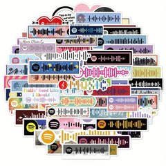 68pcs Music Code Sticker for DIY Luggage Laptop Phone Case Waterproof
